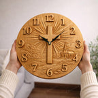 Fichier CNC horloge croix chrétienne – bas-relief religieux pour sculpture bois, décoration murale église STL