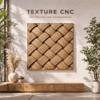 Fichier CNC panneau texture bois tressée – bas-relief motif pour sculpture bois, design porte de meuble et décoration murale STL