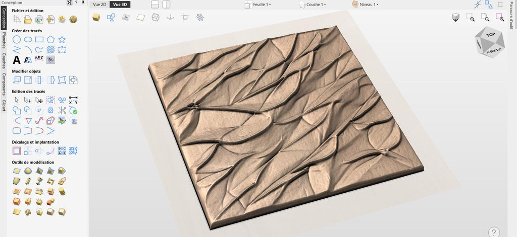 Fichier CNC panneau texture bois abstraite – bas-relief pour sculpture bois, design porte de meuble et décoration murale STL