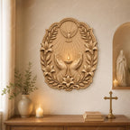 CNC & impression 3D relief mains avec lampe, colombe et lys, fichier STL très haute qualité