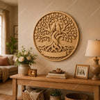 CNC & impression 3D relief arbre de vie avec oiseaux, fichier famille bois, STL de haute qualité, à personnaliser