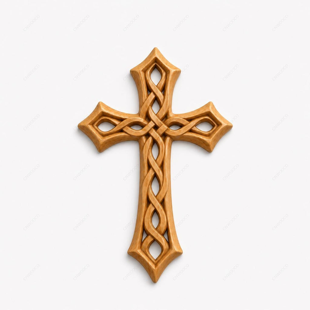 Fichier CNC & impression 3D – croix chrétienne en bas-relief 3D, modèle STL pour sculpture bois et décoration murale