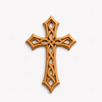 Fichier CNC & impression 3D – croix chrétienne en bas-relief 3D, modèle STL pour sculpture bois et décoration murale