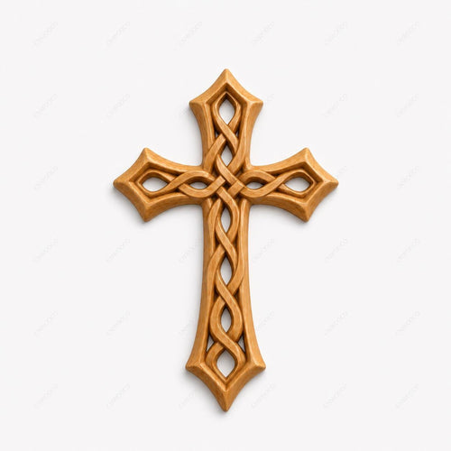 Fichier CNC & impression 3D – croix chrétienne en bas-relief 3D, modèle STL pour sculpture bois et décoration murale