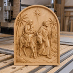 CNC & impression 3D relief fuite en Égypte avec Sainte Famille, fichier STL très haute qualité