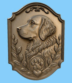 CNC & 3D-Druck Relief Hund, Haustierplakette Datei für Holzgravur, hochwertiges STL