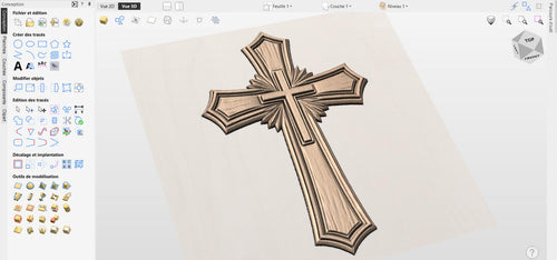 Fichier CNC & impression 3D croix chrétienne – bas-relief bois pour sculpture CNC, décoration murale religieuse STL