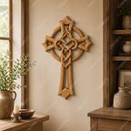 Fichier CNC & impression 3D – croix chrétienne en bas-relief 3D, modèle STL pour sculpture bois et décoration murale
