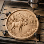CNC & impression 3D élan moose au lac, STL de haute qualité pour sculpture bois et lodge decor