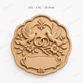 CNC & impression 3D plaque mariage colombes et alliances à personnaliser, fichier STL très haute qualité