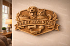 Fichier CNC & impression 3D station animaux chien chat – bas-relief panneau pour sculpture bois, décoration murale pet lover STL