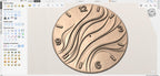 Fichier CNC horloge design abstrait – bas-relief bois 3D pour sculpture CNC, décoration murale moderne STL