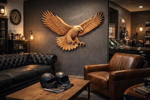 Fichier CNC & impression 3D aigle royal en vol – bas-relief d’aigle américain pour sculpture bois et décoration murale STL