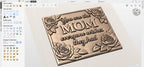 Fichier CNC cœur fête des mères, bas-relief roses pour maman, décoration murale, sculpture bois, modèle gravure 3D STL