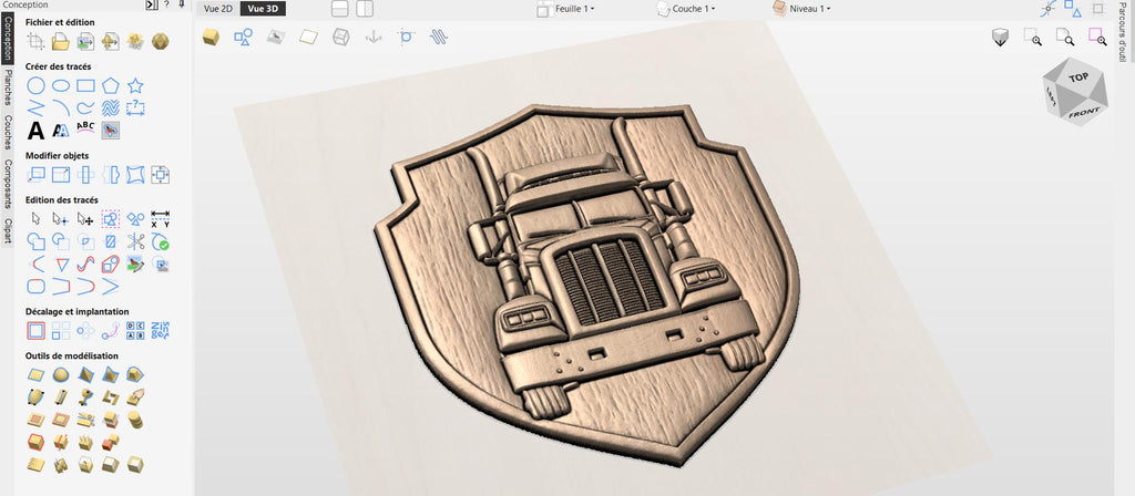 CNC-Datei Sattelzug – Flachrelief für Holzskulptur, Wanddekoration und Fahrergeschenk, anpassbares STL-Paneel