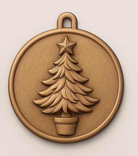 CNC-Datei Weihnachtsdekoration – 3D-Ornament-Relief für Holzschnitzerei, kompatibel mit VCarve Aspire, crv3d crv STL