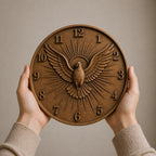 Fichier CNC horloge chrétienne – bas-relief religieux pour sculpture bois, décoration murale église STL