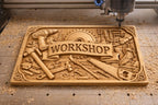 Fichier CNC panneau atelier outils menuiserie – bas-relief pour sculpture bois, décoration murale workshop STL