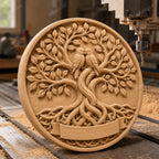 CNC & impression 3D relief arbre de vie avec oiseaux, fichier famille bois, STL de haute qualité, à personnaliser