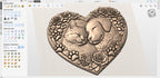 Fichier CNC & impression 3D cœur chat et chien – bas-relief mémorial pour animaux, décoration murale STL