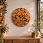 Fichier CNC horloge pêche bass – bas-relief poisson pour sculpture bois, décoration murale pêcheur STL