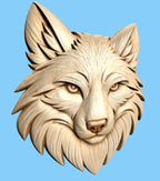Fichier CNC tête de loup, bas-relief bois animal sauvage, décoration murale nature, sculpture bois, modèle gravure 3D STL