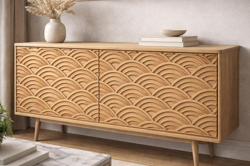 Fichier CNC panneau texture bois vague seamless – bas-relief pour sculpture bois, design porte de meuble et panneau mural STL