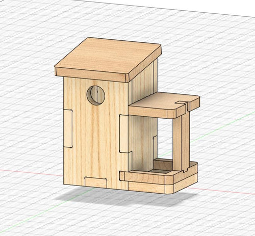 Fichier CNC nichoir à oiseaux – modèle pour fraiseuse CNC, téléchargement digital dxf svg ai pdf crv crv3d