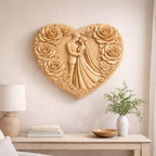 CNC-Datei & 3D-Druck Hochzeitsherz – Flachrelief romantisches Paar für Holzskulptur, Wanddekoration und Geburtstagsgeschenk STL