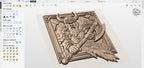 CNC-Datei Wikingerkrieger Nordische Axt, skandinavisches Holz-Basrelief, rustikale Wanddekoration, Holzskulptur, 3D STL Gravurmodell