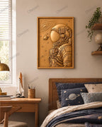 CNC-Datei Astronaut Weltall – Sci-Fi-Basrelief für Holzskulptur, Galaxie-Wanddekoration STL