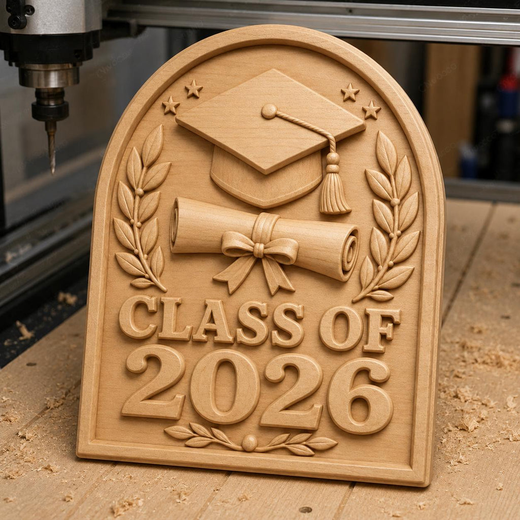 CNC & impression 3D relief diplôme Class of 2026, fichier STL très haute qualité