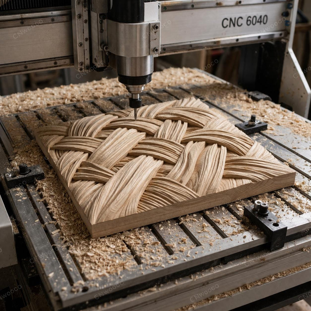 Fichier CNC panneau texture bois tressée – bas-relief pour sculpture bois, design porte de meuble et décoration murale STL