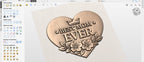 Fichier CNC & impression 3D panneau Best Mom Ever cœur floral – bas-relief bois pour cadeau fête des mères, décoration murale STL