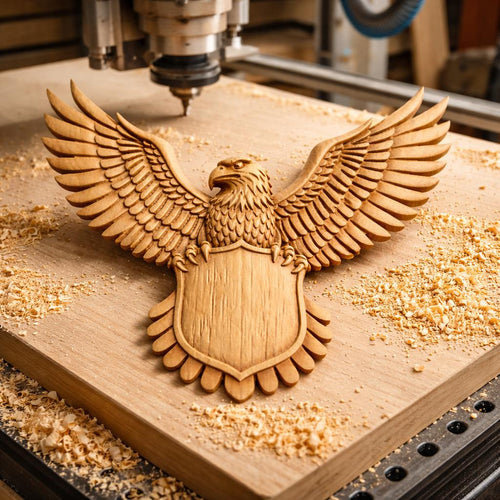 Fichier CNC blason aigle héraldique, bas-relief bois patriotique, décoration murale, sculpture bois, modèle gravure 3D STL
