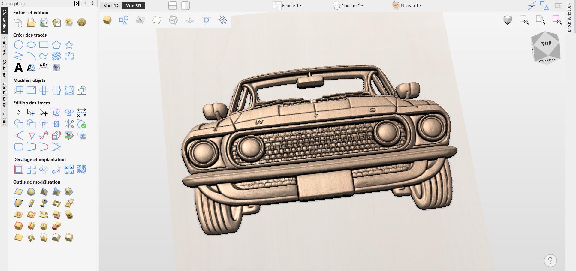 CNC-Datei Muscle-Car – Automobil-Relief für Holzskulptur, Wanddekoration STL