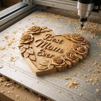 CNC-Datei & 3D-Druck florales Herz „Best Mom Ever“ – Wandrelief Holz für Muttertagsgeschenk hochwertige STL