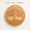 CNC & impression 3D arbre de vie celtique, STL haute qualité pour sculpture bois et décoration murale