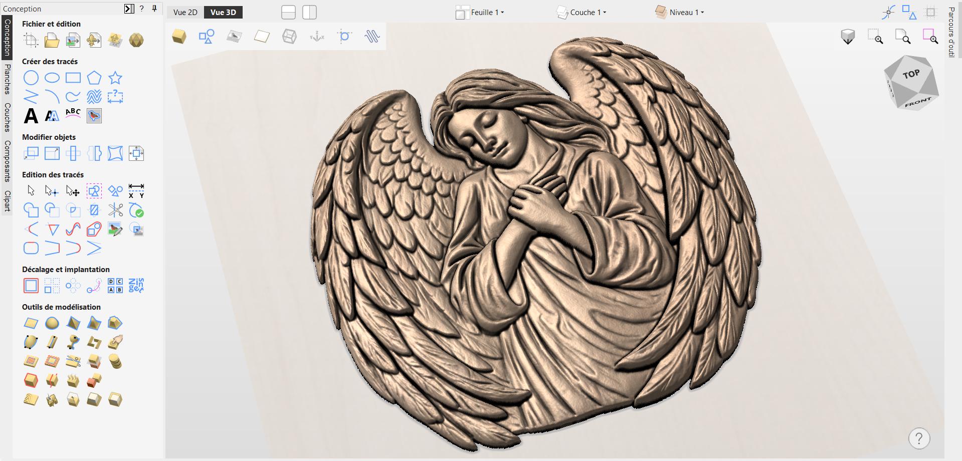 CNC-Datei Schutzengel-Flügel, Holz-Basrelief Gedenkstätte, spirituelle Wanddekoration, Holzskulptur, 3D STL-Graviermodell
