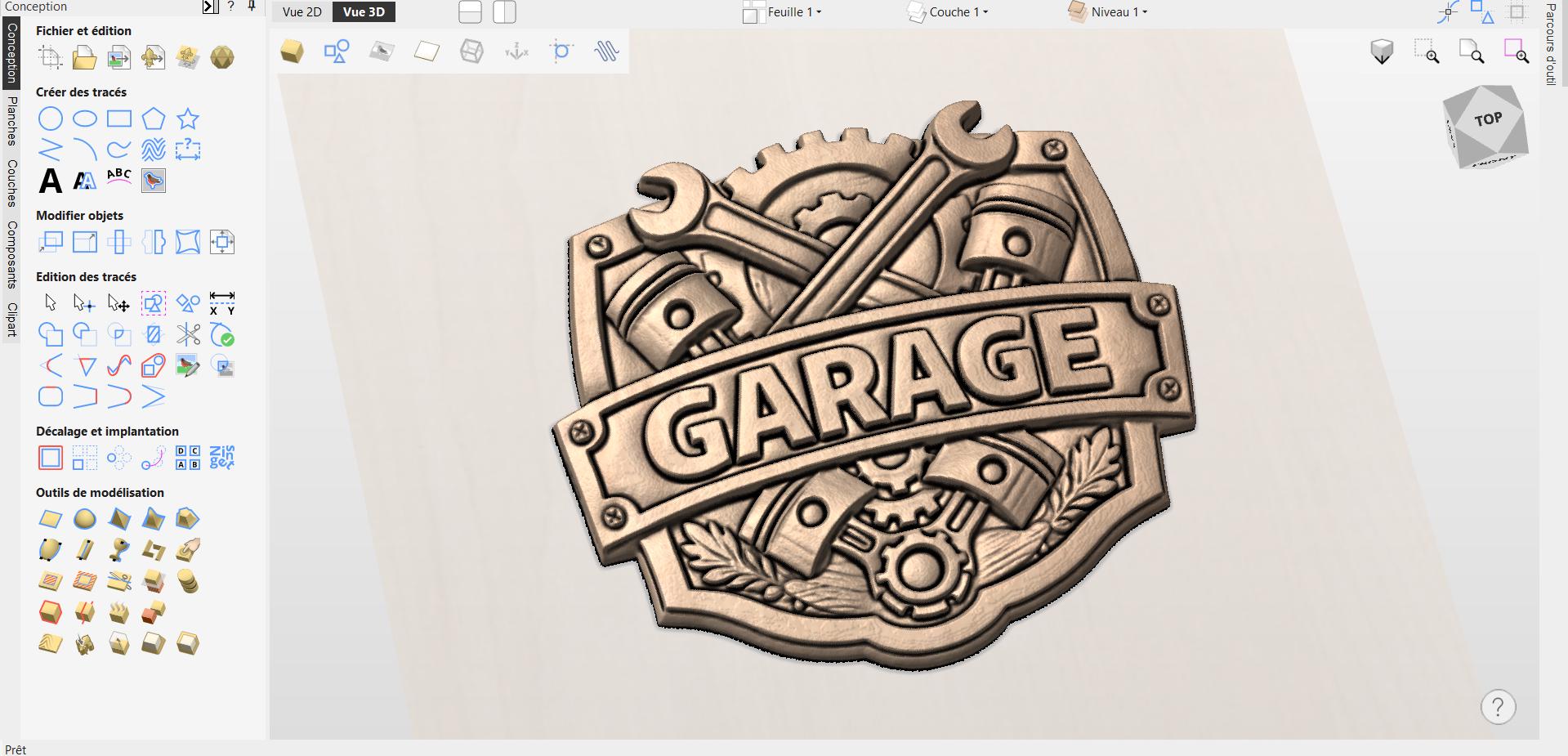 Garage CNC Bas Relief STL | Wooden Garage Wall Art | CNC Router Wood Carving File | Mechanic Workshop Decor | Digital Download
