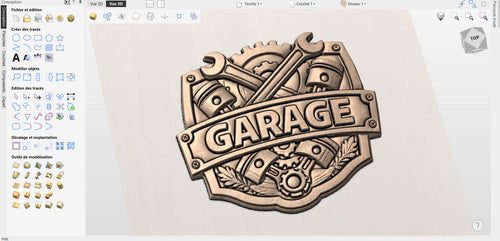Garage CNC Bas Relief STL | Wooden Garage Wall Art | CNC Router Wood Carving File | Mechanic Workshop Decor | Digital Download