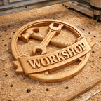 Fichier CNC panneau workshop outils bois, bas-relief atelier menuisier, décoration murale garage, modèle gravure 3D STL