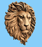 Fichier CNC & impression 3D tête de lion – bas-relief puissant pour sculpture bois, décoration murale STL