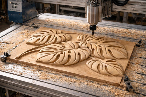 Fichier CNC panneau texture bois florale – bas-relief motif nature pour sculpture bois, design façade meuble et décoration murale STL