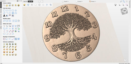 Fichier CNC horloge arbre de vie – bas-relief spirituel pour sculpture bois, décoration murale arbre STL