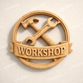 Fichier CNC panneau workshop outils bois, bas-relief atelier menuisier, décoration murale garage, modèle gravure 3D STL