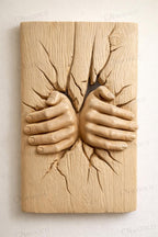 CNC-Datei Hände durch Holz – 3D-Basrelief für Holzschnitzerei, Wanddekoration und Geschenkidee STL