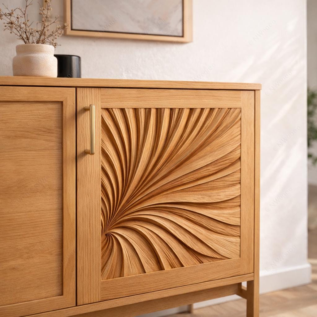 Fichier CNC panneau texture bois organique fluide – bas-relief motif pour sculpture bois, design surface décorative et panneau mural STL