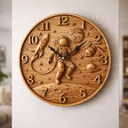 Fichier CNC horloge astronaute espace – bas-relief bois pour sculpture CNC, décoration murale thème spatial STL