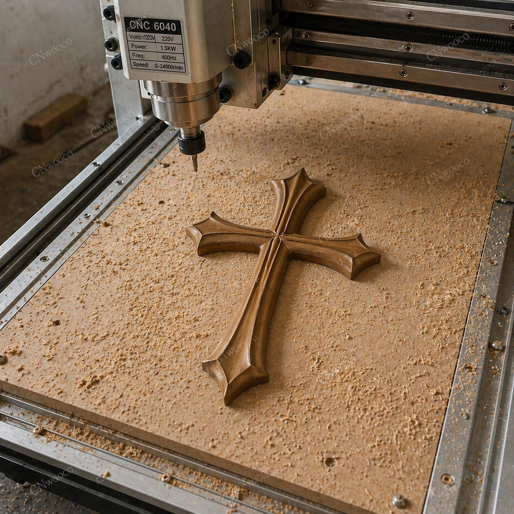 Fichier CNC & impression 3D croix chrétienne – bas-relief bois pour sculpture CNC, décoration murale religieuse STL